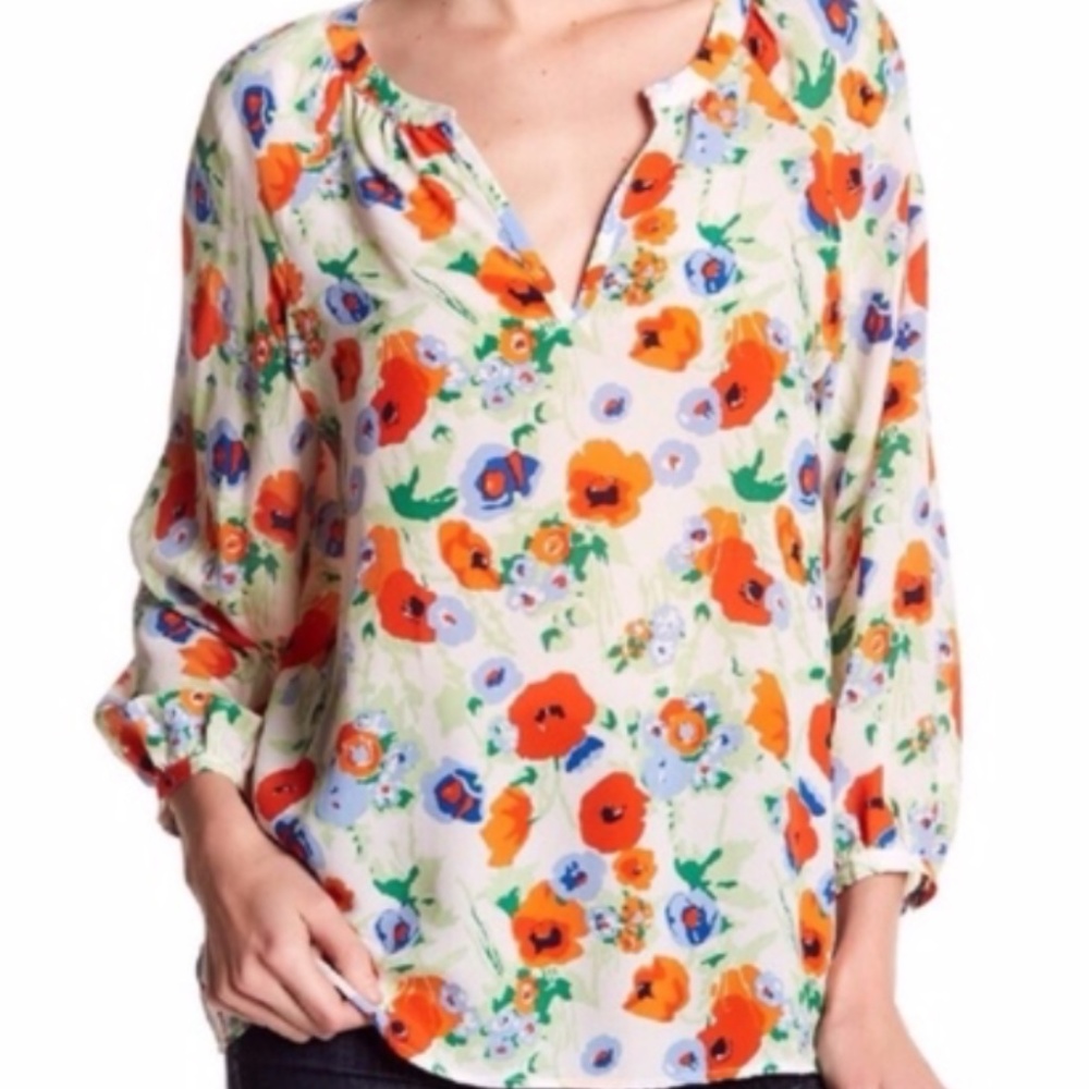 Joie floral poppy McKenna silk blouse S